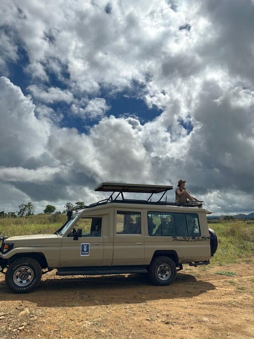 African walking safari scene